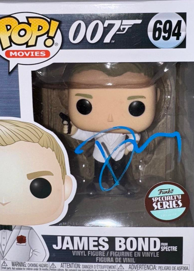 Daniel Craig Signed Funko Pop #694 James Bond (Blue Ink) - JSA COA #2